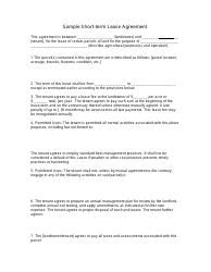 Document preview: Short-Term Lease Agreement Template