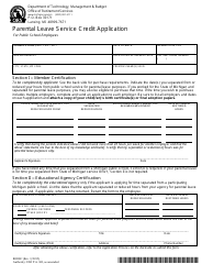 Form R0008C &quot;Parental Leave Service Credit Application for Public School Employees&quot; - Michigan