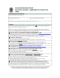 Document preview: Brazil Tourist Visa Document Checklist - Consulate General of Brazil - City of Vancouver, British Columbia, Canada