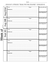 Reading Log Template - Chasco's Summer &quot;read for the Record&quot; Challenge, Page 4