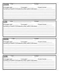 Weekly Reading Log Template With Summary, Page 2