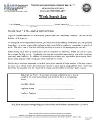 Form NHES0162 &quot;Work Search Log&quot; - New Hampshire