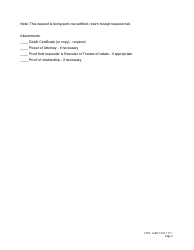 Credit Report Request Template for Deceased, Page 2