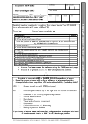 &quot;Abbreviated Mental Test (Amt) and Delirium Screening Form - Southern Nsw Lhd&quot;