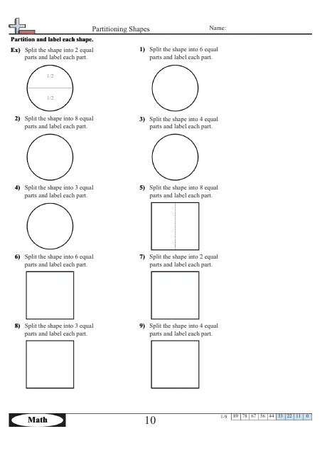 partitioning shapes worksheet with answer key download