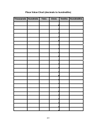 Document preview: Decimals to Hundredths Place Value Chart