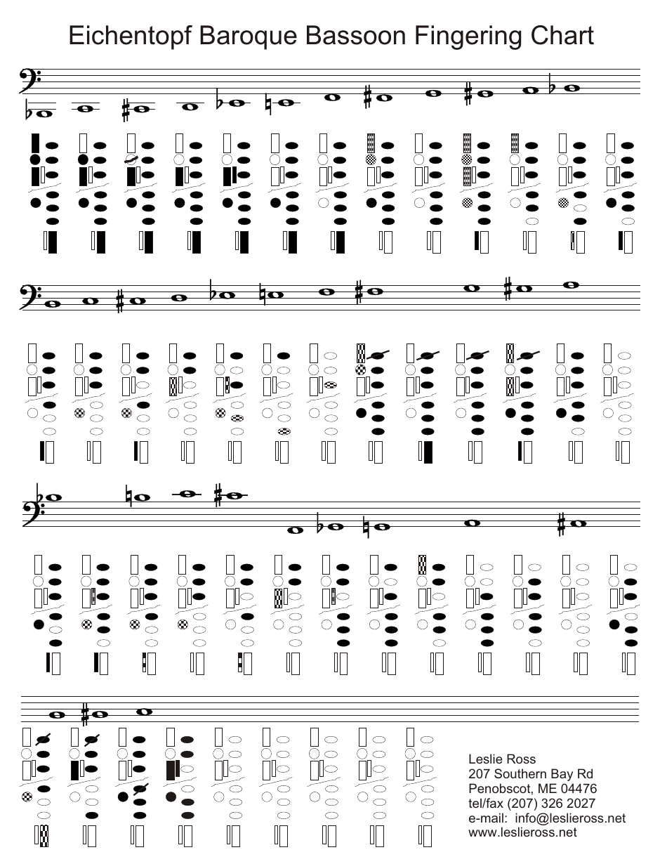 Eichentopf Baroque Bassoon Fingering Chart Download Printable PDF Templateroller