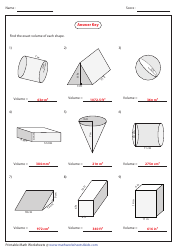 Volume - Mixed Shapes Worksheet With Answers, Page 2