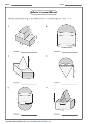 Volume - Compound Shapes Worksheet With Answers - Parallelepiped