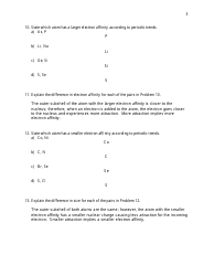 &quot;Periodic Properties Worksheet With Answers Key&quot;, Page 3