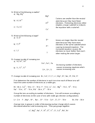 &quot;Periodic Properties Worksheet With Answers Key&quot;, Page 4