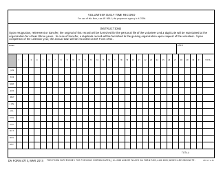 Document preview: DA Form 4713 Volunteer Daily Time Record