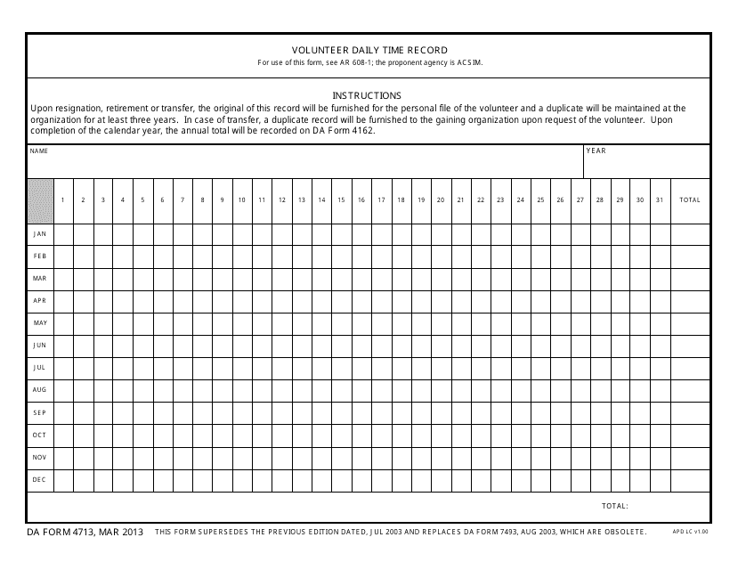 DA Form 4713 - Fill Out, Sign Online and Download Fillable PDF | Templateroller