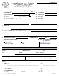 Form BL001 Business License Application - City of Las Vegas, Nevada