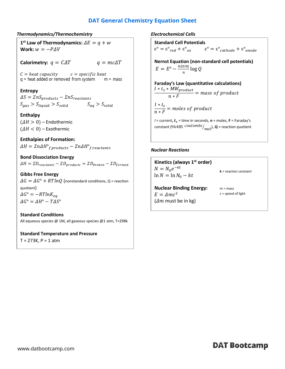 dat-general-chemistry-equation-sheet-download-printable-pdf