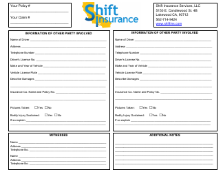 Vehicle Accident Form - Shift Insurance, Page 2