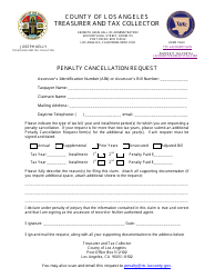 Document preview: Penalty Cancellation Request - Los Angeles County, California