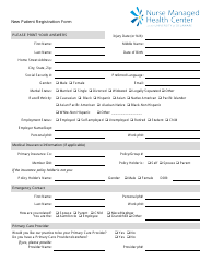 New Patient Registration Form - Nurse Managed Health Center at the University of Delaware