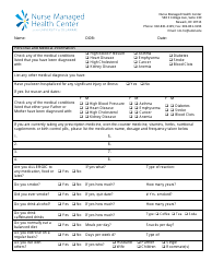 New Patient Registration Form - Nurse Managed Health Center at the University of Delaware, Page 2