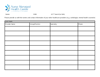 New Patient Registration Form - Nurse Managed Health Center at the University of Delaware, Page 4