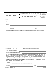 Document preview: Certificate of Compliance - Queensland, Australia