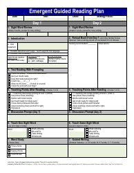 &quot;Emergent Guided Reading Plan Template&quot;