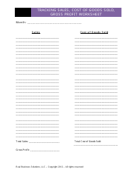 &quot;Sales and Cogs Worksheet - Real Business Solutions&quot;