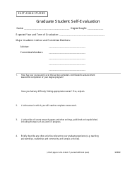 Document preview: Graduate Student Self-evaluation Form