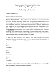 Document preview: Student Self-evaluation Form - University of Hong Kong