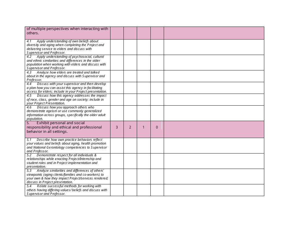 Student Self Evaluation Form - California State University Sacramento, Page 4