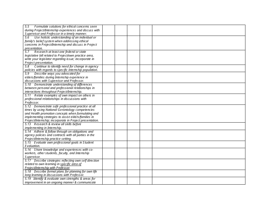 Student Self Evaluation Form - California State University Sacramento, Page 5