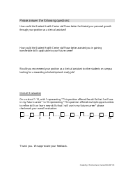 Student Health Center Clerical Assistant Self Evaluation Form, Page 2