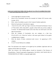 Form CA-9 Application Form for Pilots Examination (General &amp; Technical) - India, Page 2