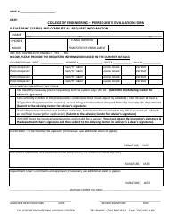 Document preview: Prerequisite Evaluation Form - College of Engineering