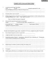 Tower Site Evaluation Form