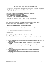 Document preview: Clinical Performance Evaluation Form