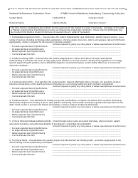 Document preview: Student Performance Evaluation Form - Utmb School of Medicine Ambulatory Community Selective
