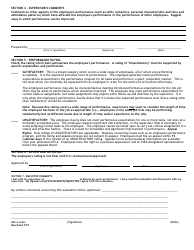 Annual Performance Evaluation Form, Page 2