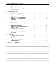 Student Evaluation Form - Business &amp; Technology Law Clinic, Page 2