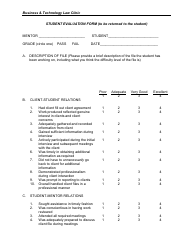 Document preview: Student Evaluation Form - Business & Technology Law Clinic