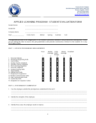 &quot;Applied Learning Program - Student Evaluation Form - University of North America&quot;