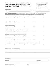 Document preview: Student Ambassador Program Evaluation Form