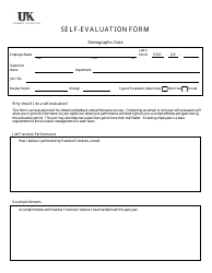 Document preview: Self-evaluation Form - University of Kentucky