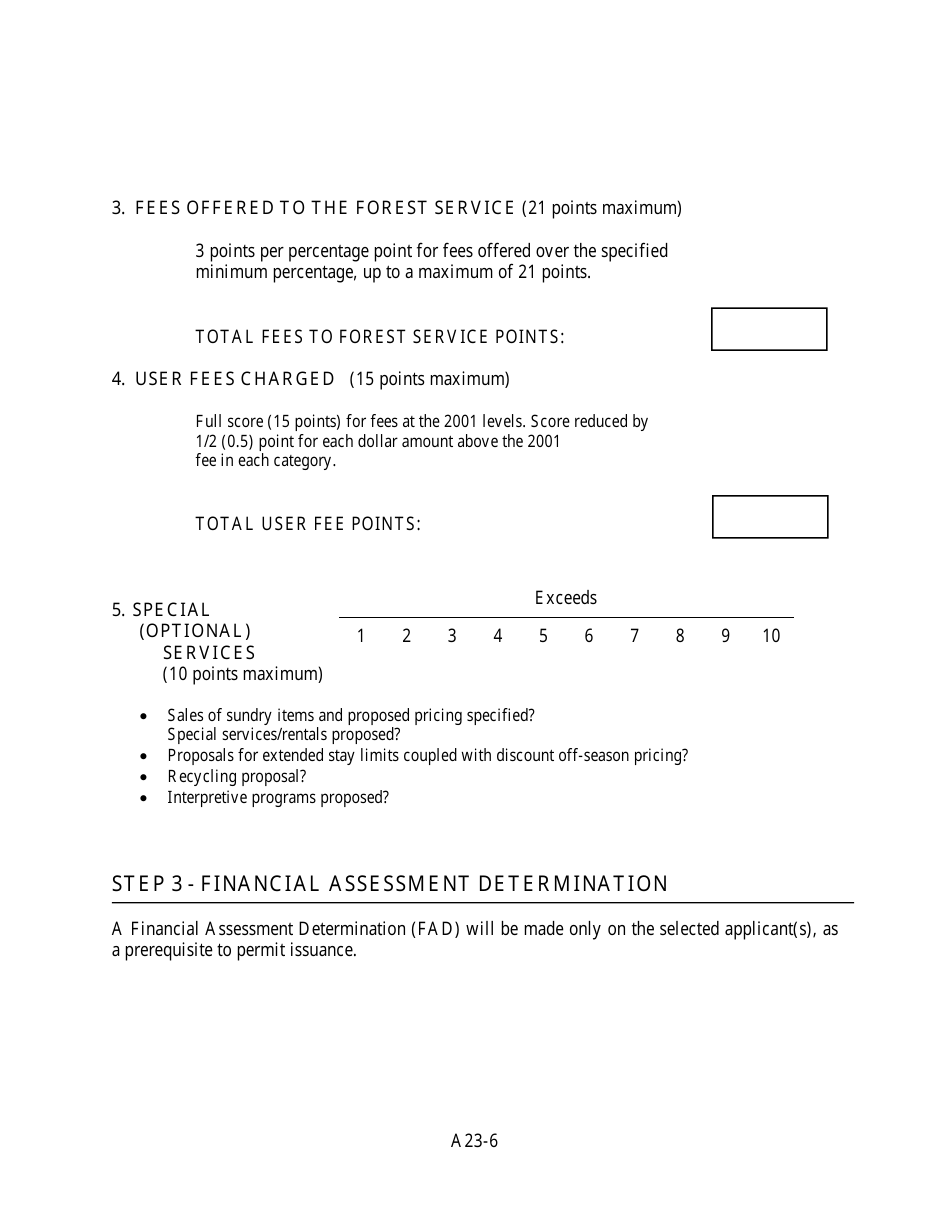 Appendix 23 Sample Campground Concession Proposal Evaluation Form, Page 6