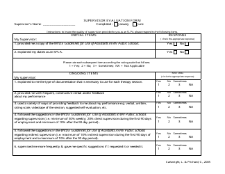 Document preview: Supervisor Evaluation Form