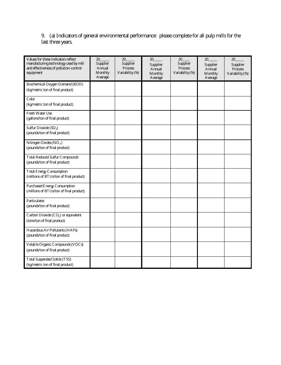 Paper Supplier Evaluation Form, Page 4