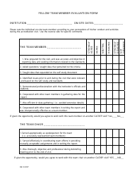 Document preview: Fellow Team Member Evaluation Form
