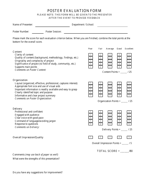 Poster Evaluation Form