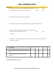 &quot;Drill Feedback Form&quot;, Page 2