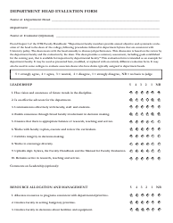 Document preview: Department Head Evaluation Form
